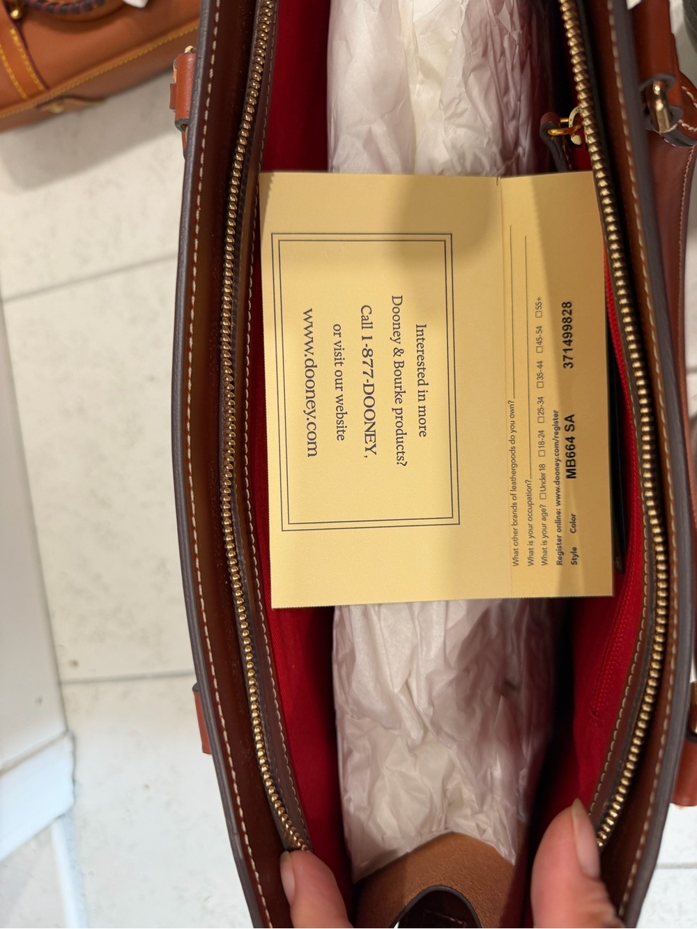 Dooney & Bourke Brown Leather Alto Secretarial Bag